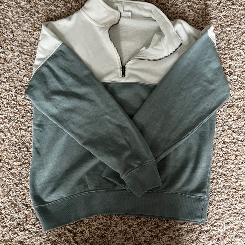 Blue and White Jacket Quarter Zip Top